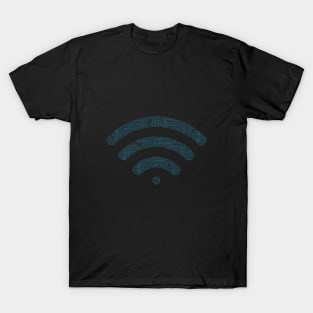 Wi-Fi Signal Symbol Silhouette Shape Text Word Cloud T-Shirt